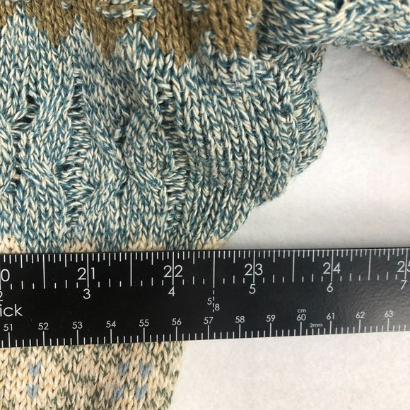 Blarney VTG Men's Size X-Large Blue Brown Cream Striped Linen Blend Knit Sweater - Picture 4 of 8